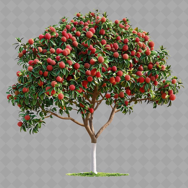 Png Lychee Tree With Round Dense Canopy Small to Medium Sized Tr Isolated Imagery Tree