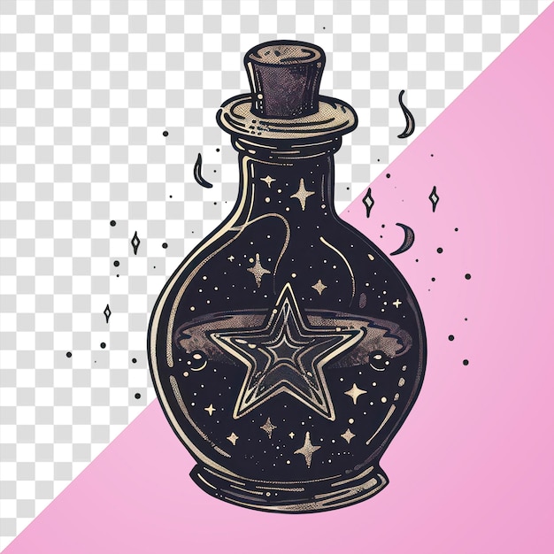 PNG Magical potion bottle illustration