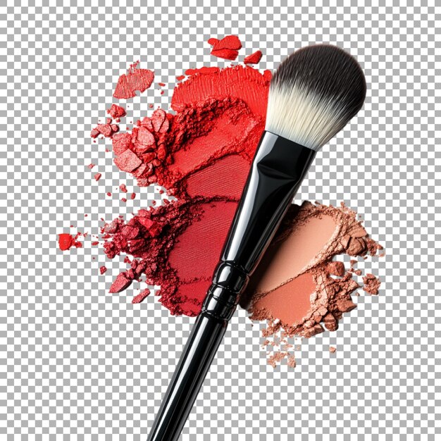 PSD png makeup brushes with powder on transparent background ai generated