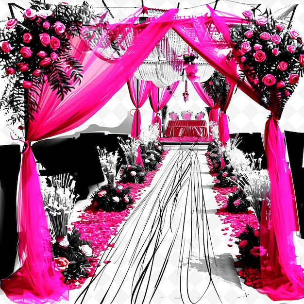 PSD png mandap gate with indian wedding decorations the gate is ador creative abstract art designs