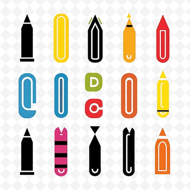 PSD png markers with graffiti design displaying a series of bold and outline art creative designs