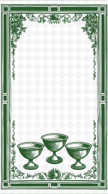 Png Medieval Almoners Bag Frame Art With Coins and Alms Bowl Dec Illustration Frame Art Decorative