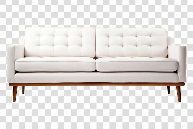 PSD png modern white tufted sofa