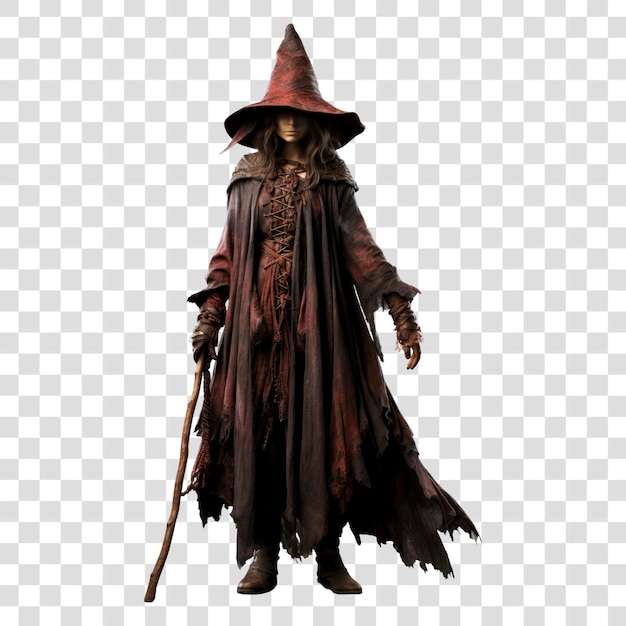 PNG Mysterious medieval witch costume