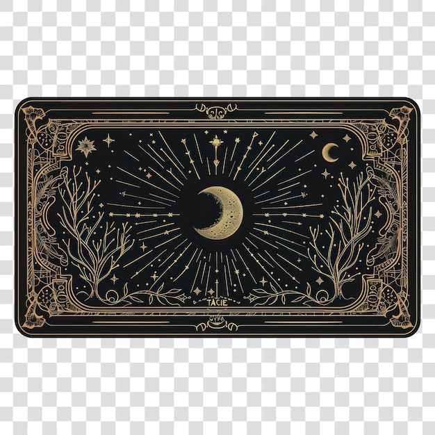 PSD png mystical moon tarot card design