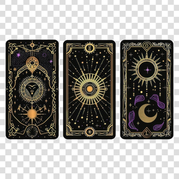 PSD png mystical tarot card designs