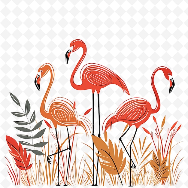 PNG Nature Collage Frames Clean Background Designs with Animal Flower and Line Art Elements