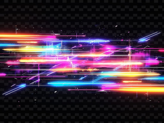 Png Neon Glitch With Glowing Lines Electric Patterns and Bright Illustration Texture Background