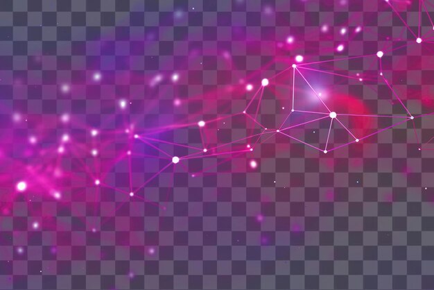 PSD png network technology background purple connections abstract