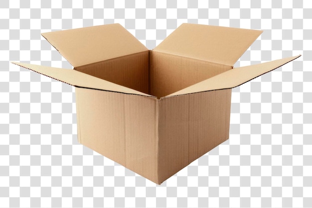 PNG Open cardboard box on white