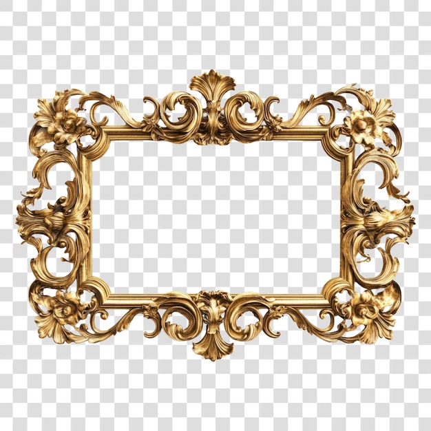 PSD png ornate golden vintage picture frame