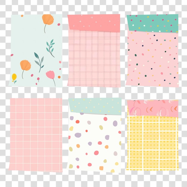 PNG Paper notes illustration transparent background set