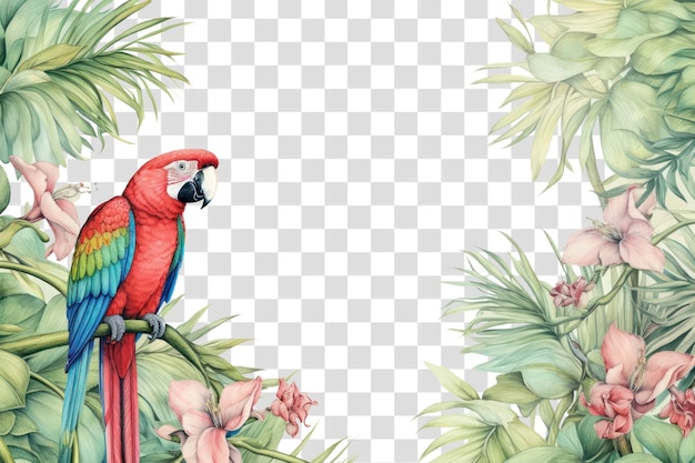 PSD png parrots bird animal green ai generated image by rawpixel