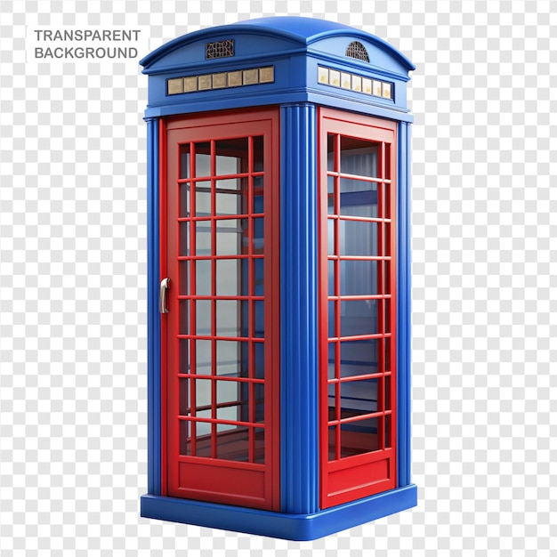 PSD png phone booth against a white background