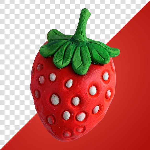 PSD png plasticine of strawberry fruit plant food