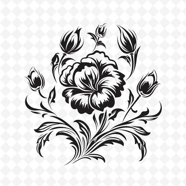 PNG Premium Watercolor Flower Stamps Artistic Designs for Creative Projects Clipart and Tattoo