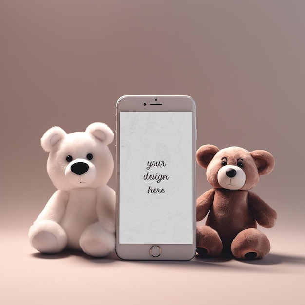 PSD png amp psd collection bundle phone mockups smartphone mockups teddy bear toys theme