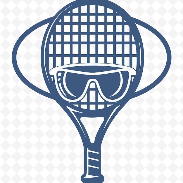 PSD png racquetball racket with modern logo highlighting the rackets outline art creative designs