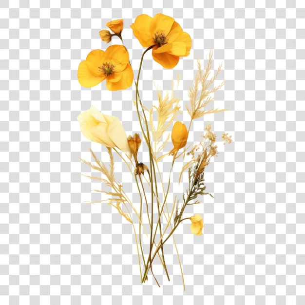 PNG Real Pressed a Bouquet of flowers herbs plant petal