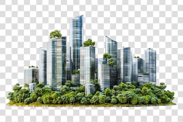 PNG Realistic modern cityscape architecture buildings skyscraper