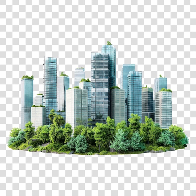 PNG Realistic modern cityscape skyscraper building architecture