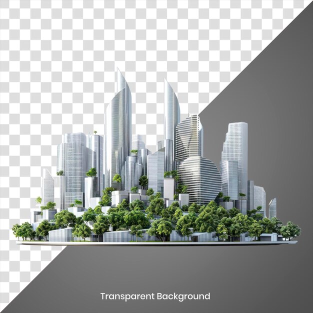 PSD png realistic modern cityscape skyscraper building architecture