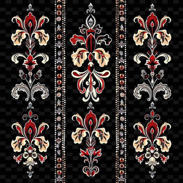 Png Regal Iris Flowers Borderlines Design With Fleur De Lis and Illustration Abstract Collections