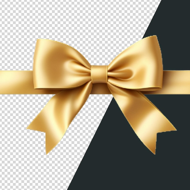 PNG Ribbon or golden bow isolated on transparent background