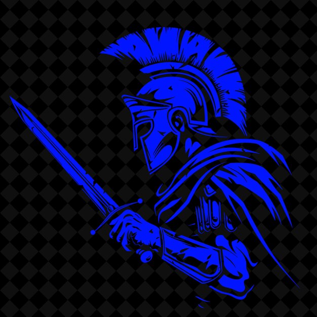 PSD png roman centurion with a gladius disciplined and focused leadi medieval warrior character shape