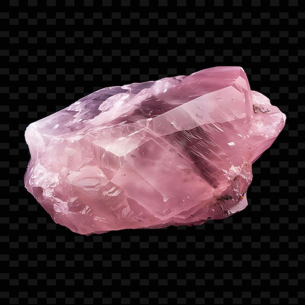 PSD png rose quartz crystal piece with curved irregular shape pink c gradient object on dark background