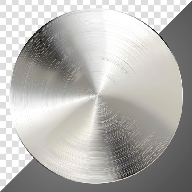 PSD png round metallic brushed surface disc