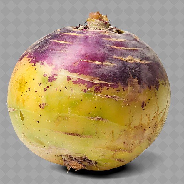 PSD png rutabaga root vegetable round shape characterized by its yel isolated fresh vegetables