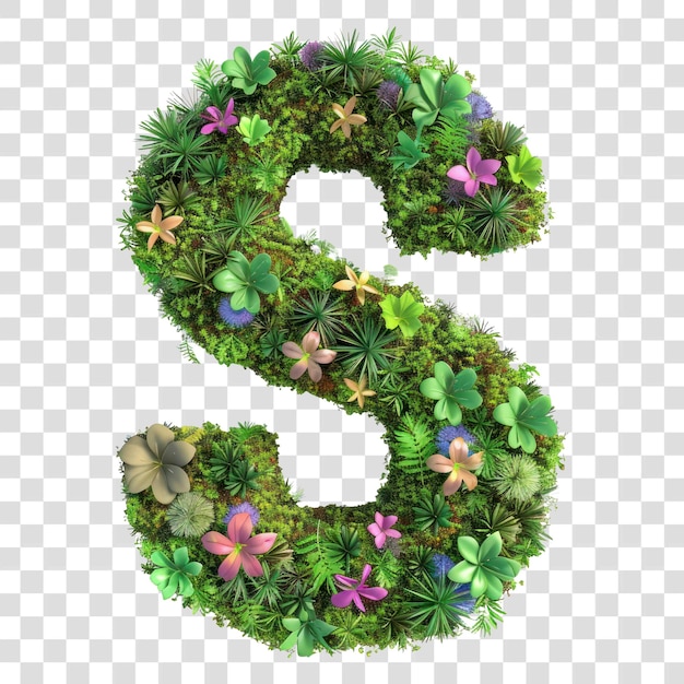 PNG S letter symbol number plant