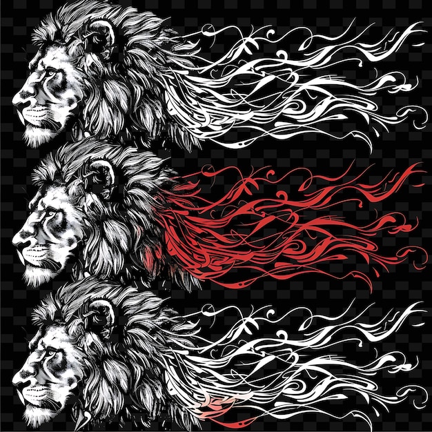 Png Safari String Borderlines Design With Lion Motifs and AnimalIllustration Abstract Collections