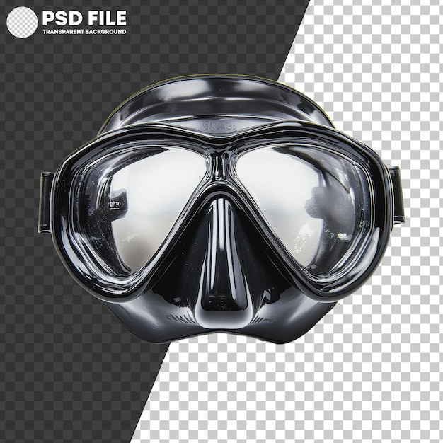 PSD png scuba diving mask closeup on a white background