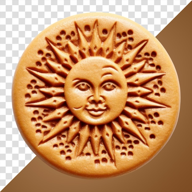 PNG Seal Wax Stamp sun and moon face food white background