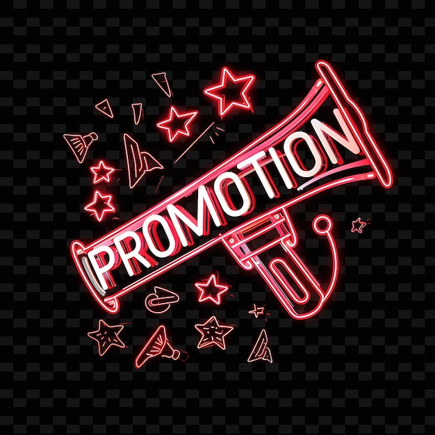 Png Shining Neon Brilliance of Promotion Text With a Striking Dy Unique Decoration Idea