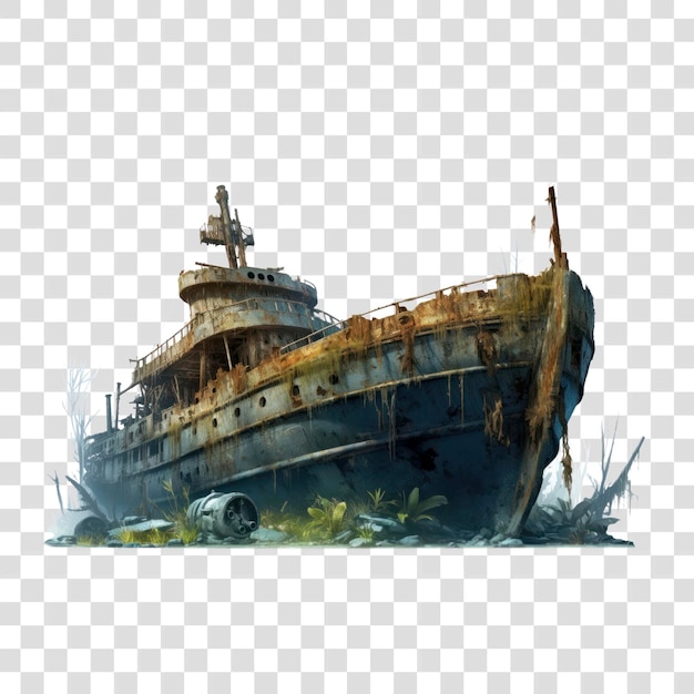 PSD png ship shipwreck vehicle boat digital paint illustration ai generated image