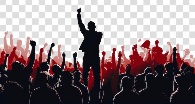 PSD png silhouette audience concert adult