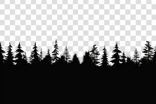 PSD png silhouette forest treeline nature landscape