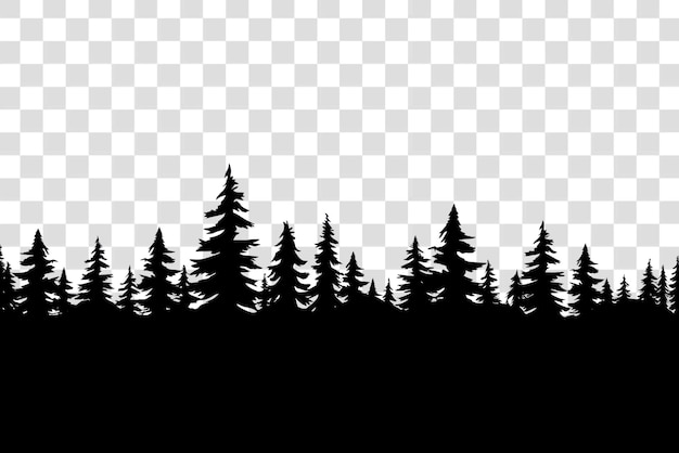 PSD png silhouette forest trees nature landscape