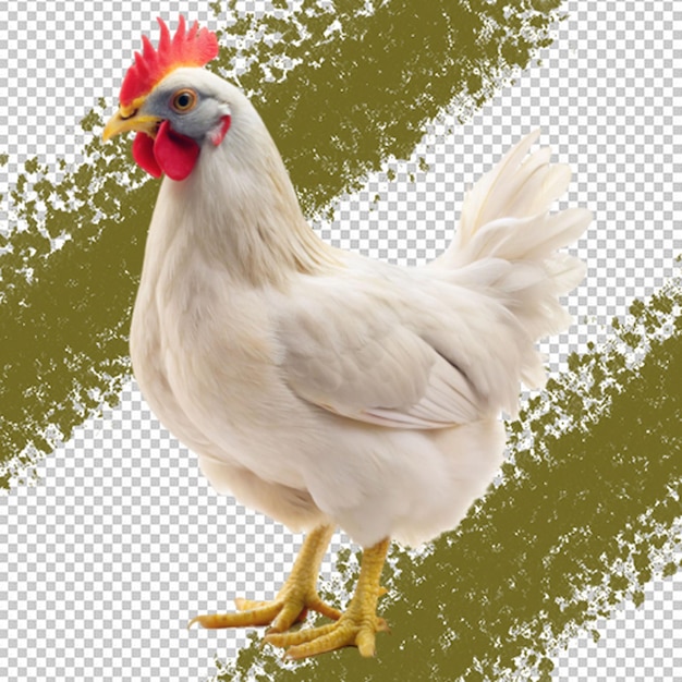 PSD png single white chook hen chicken poultry animal