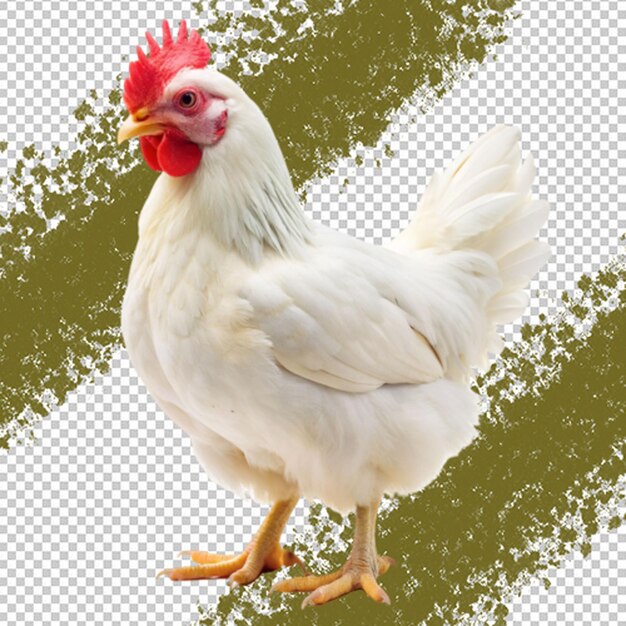 PSD png single white chook hen chicken poultry animal