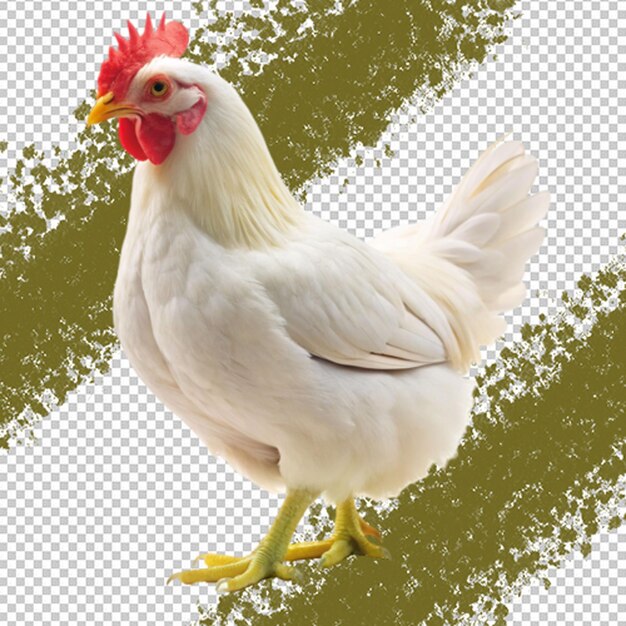 PSD png single white chook hen chicken poultry animal