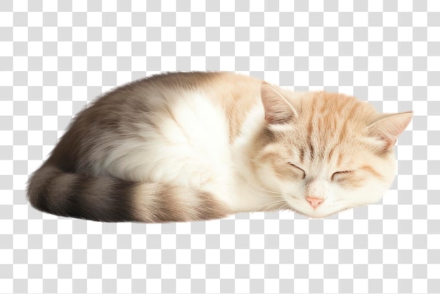 PNG Sleeping cat on transparent background