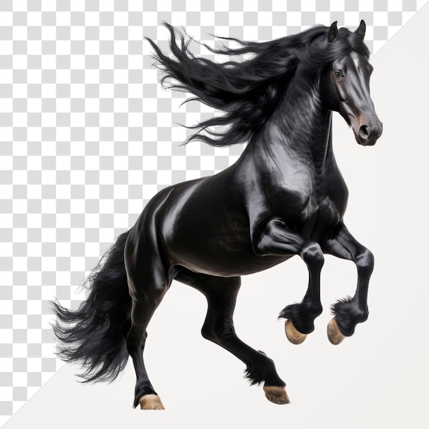 PSD png smiling dancing black horse stallion animal mammal