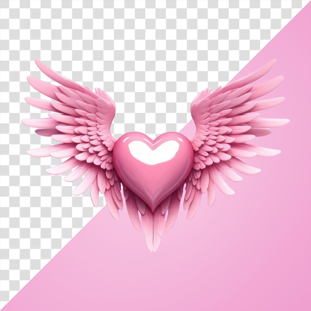 PSD png soft pink heart wing bird creativity ai generated image by rawpixel