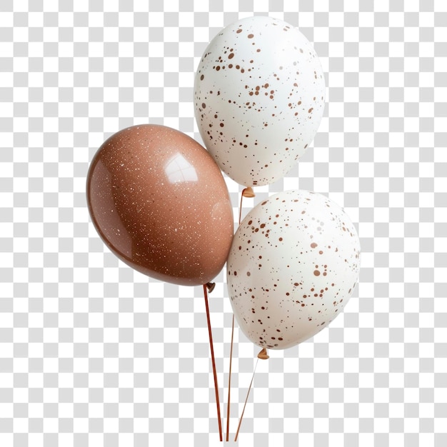 PSD png speckled brown white balloons