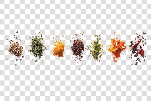 PSD png spices herbs food ingredients