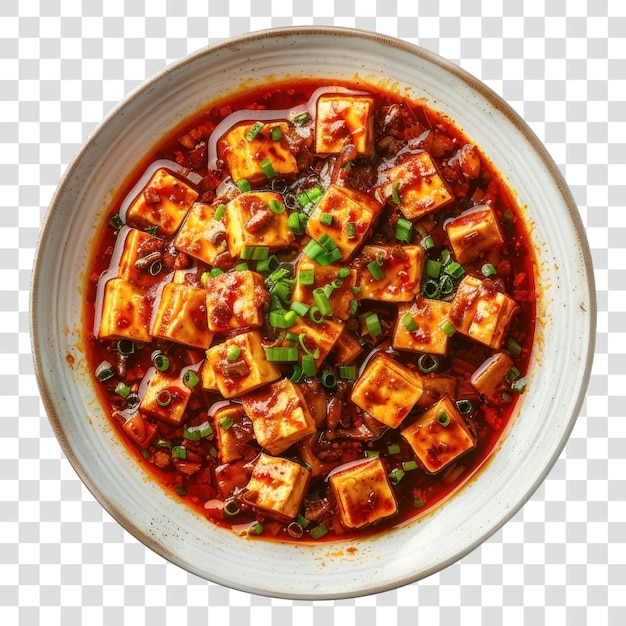 PSD png spicy tofu dish with sauce